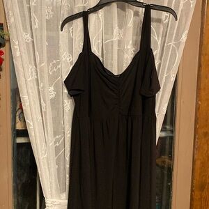 Black long tank off the shoulder shirt